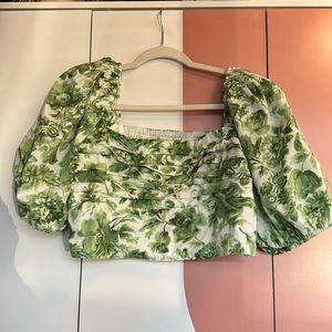 Abercrombie Poplin Puff Sleeve Top
